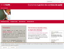 Tablet Screenshot of gestion-sante.cnam.fr